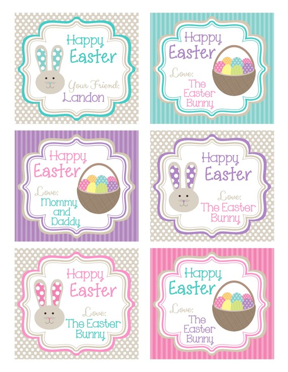 items similar to personalized easter hang tags cards for