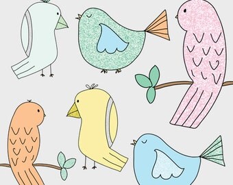 Woodland Bird Clip Art Hand Drawn // Commercial Use // Invitation Clipart