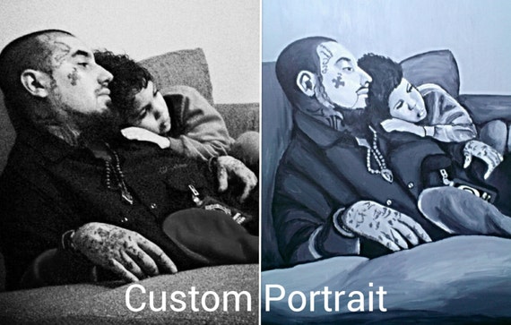 custom portrait painting from photo near me