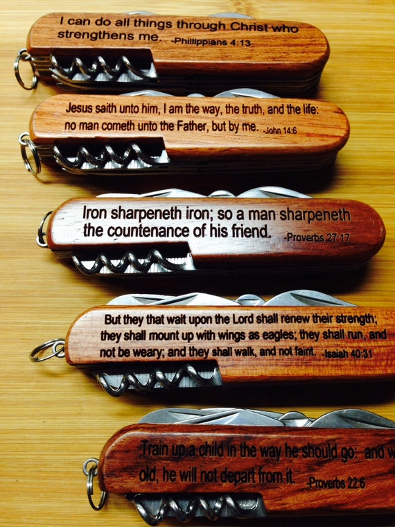 Bible Verse Pocket Knife Laser Engrave your favorite verse