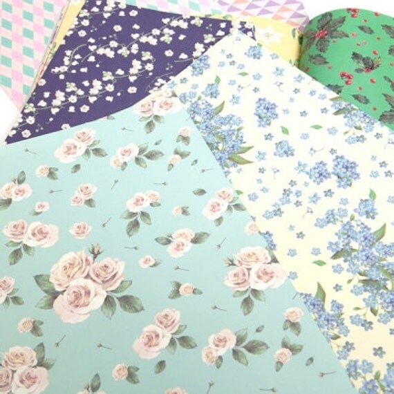 Korean Flower Blossom Wrapping Paper Book deco paper, flowers, floral