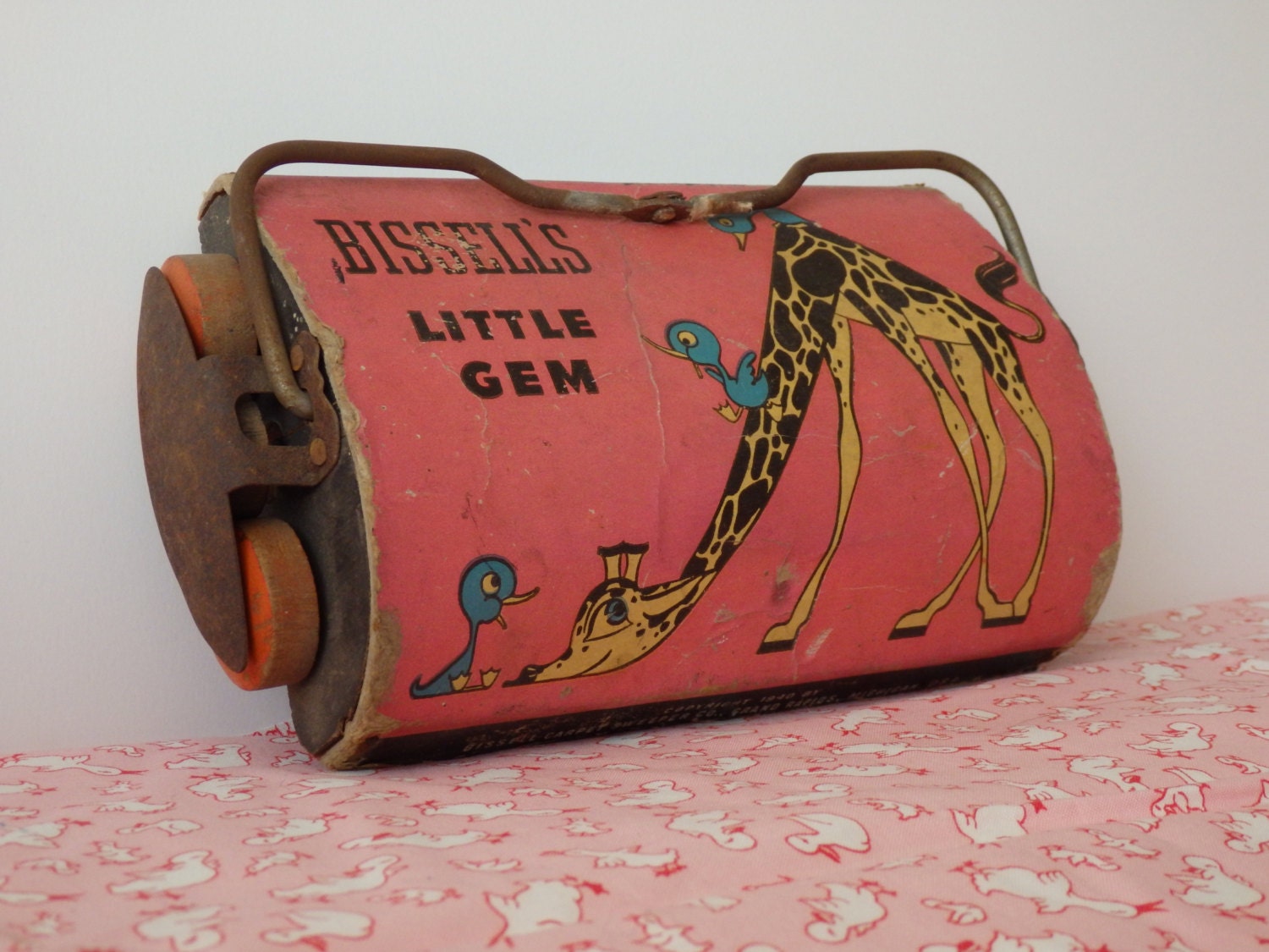 Vintage 1940s Toy Carpet Sweeper Vacuum Little by sleepytimegal