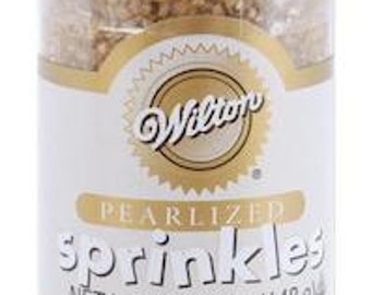 Wilton Gold Pearlized Sugar Sprinkles - edible sprinkles cake, cupcakes, cookies, cake pop decorations - gold sugar sprinkles