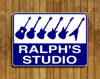 Guitar sign, personalized guitar sign, Stratocaster, Les Paul and other guitars