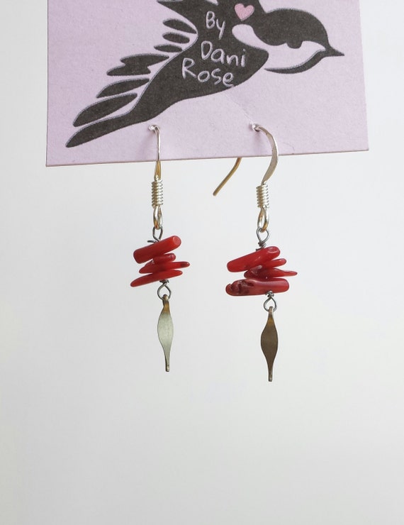 Items similar to Natural coral earrings on Etsy