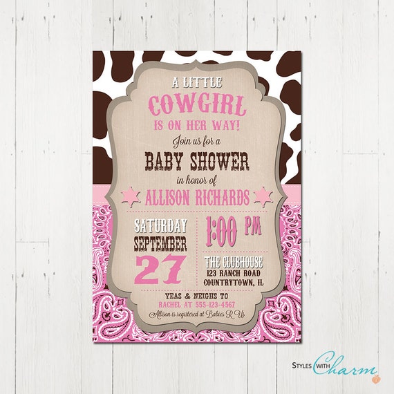 Free Printable Cowgirl Baby Shower Invitations 7