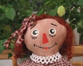 Primitive Folk Raggedy Annie Doll, FAAP. OFG