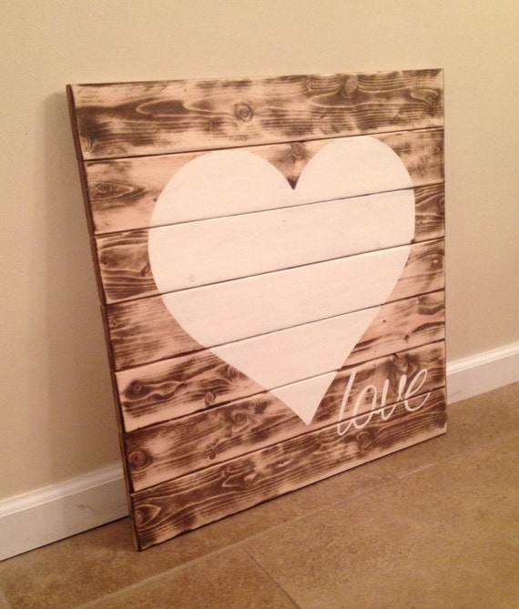 Rustic LOVE Wood Wall Art by MittenMadeDesigns on Etsy
