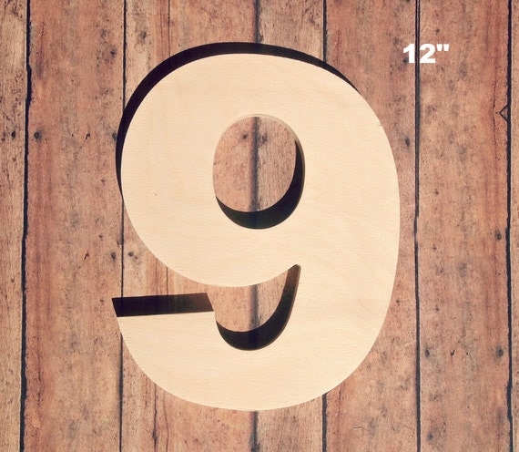 Unfinished 12 Decorative Wooden Number 12 Inch Number