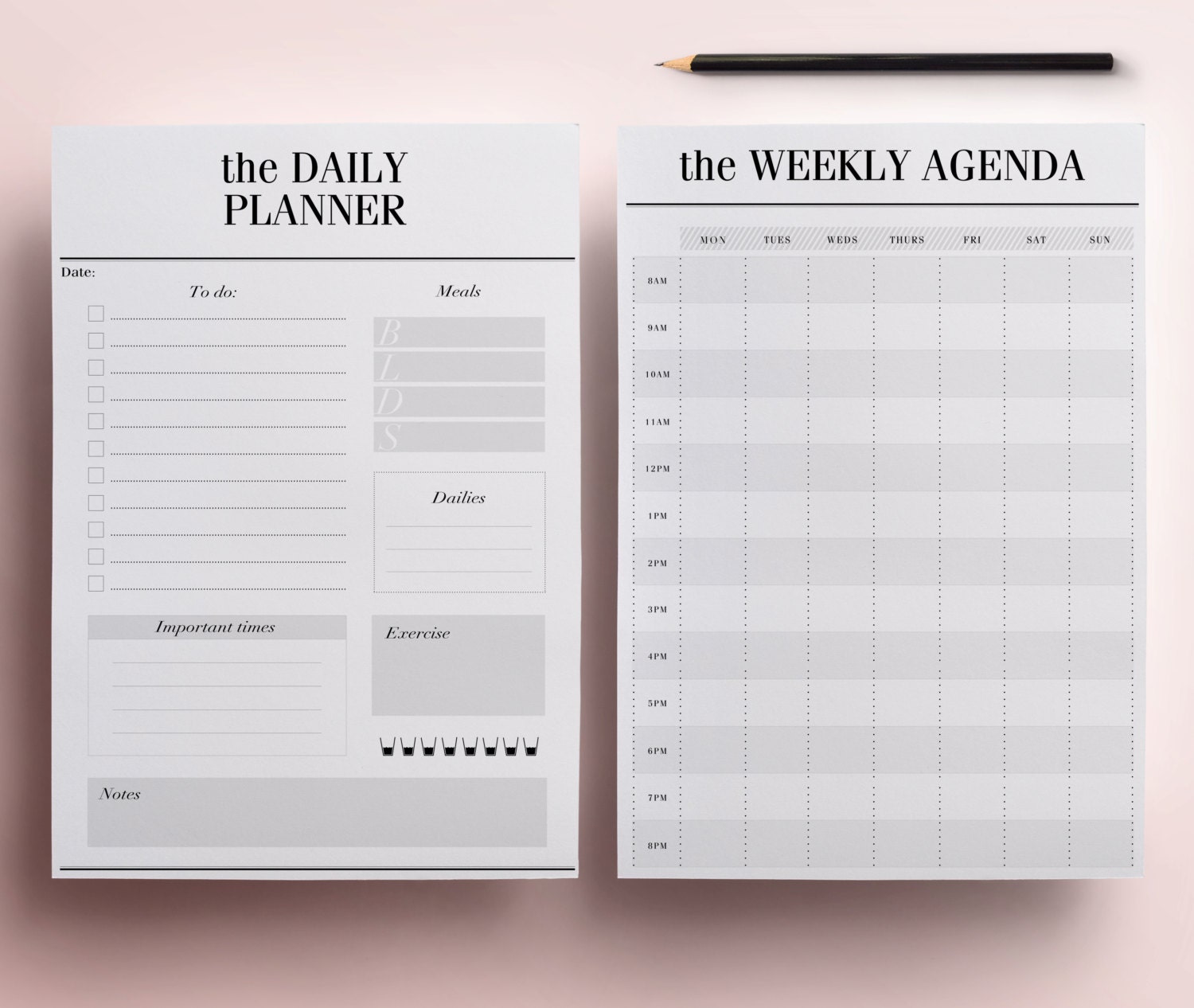 planner printable a5 pack 13 modern organizer pages including