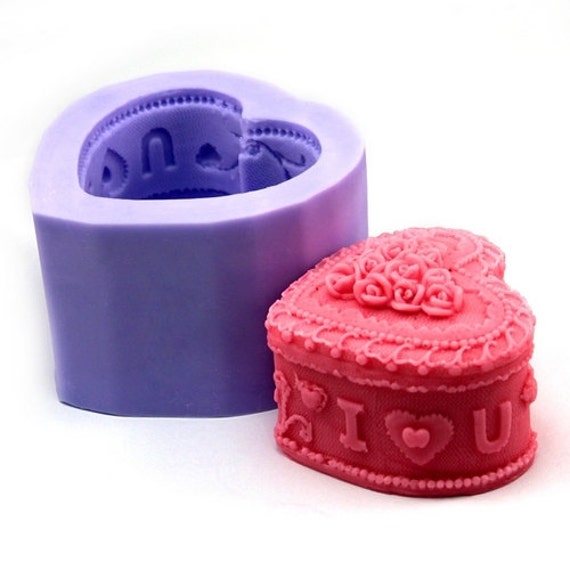 heart shaped silicone candle molds wax mold by NICOLESILICONEMOLD