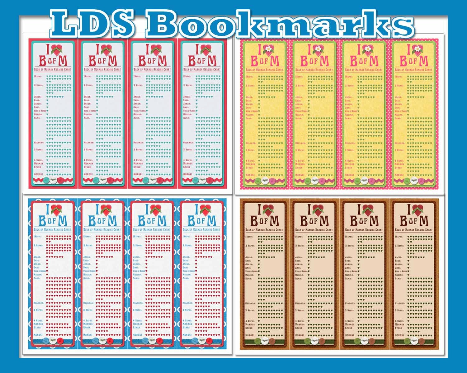 lds bookmarks instant download printable by SunnysideCottageArt