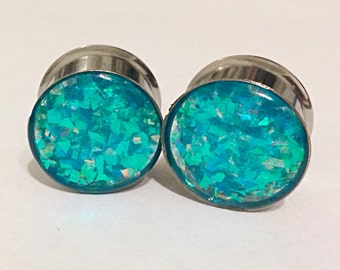 5/8 stainless steel glitter plugs
