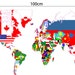 full colour decal world map flags wall sticker globe office