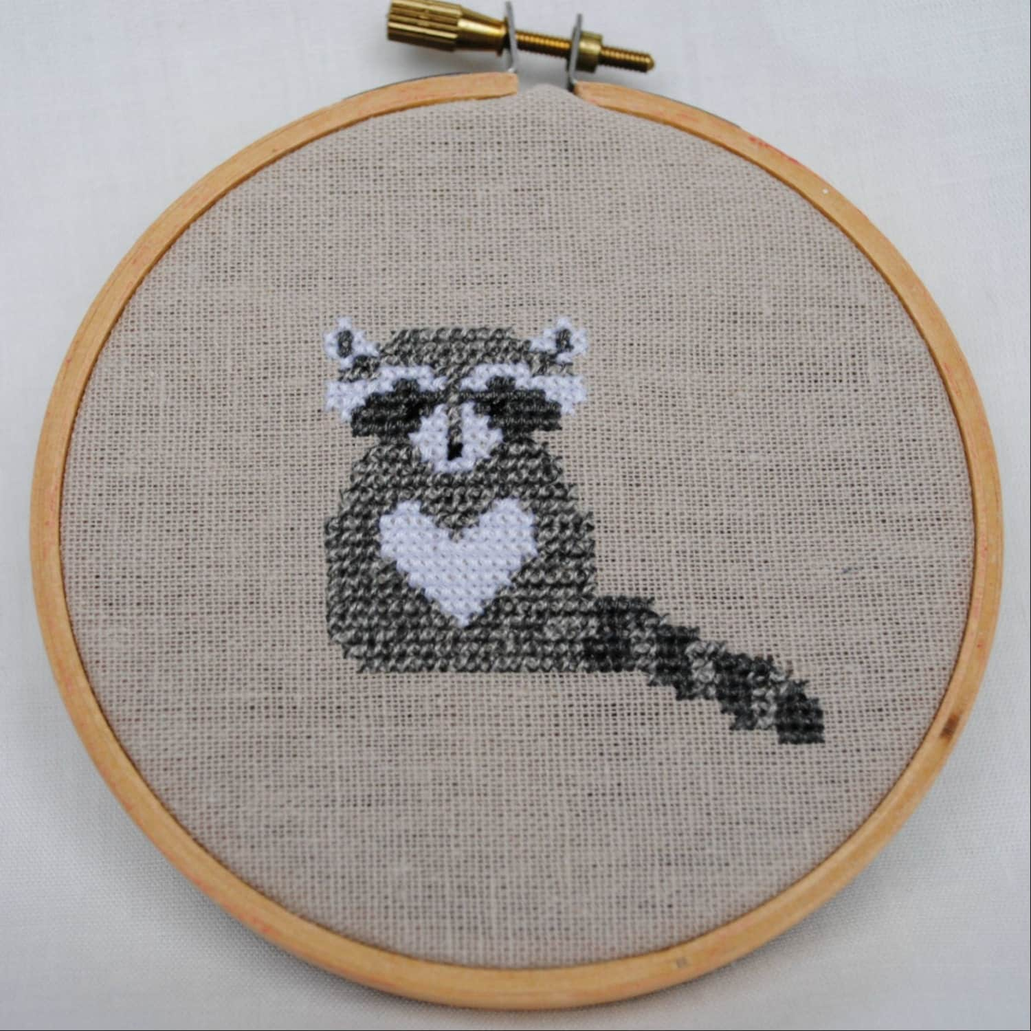 Raccoon Cross Stitch Pattern PDF Forest Animals Modern Nursery