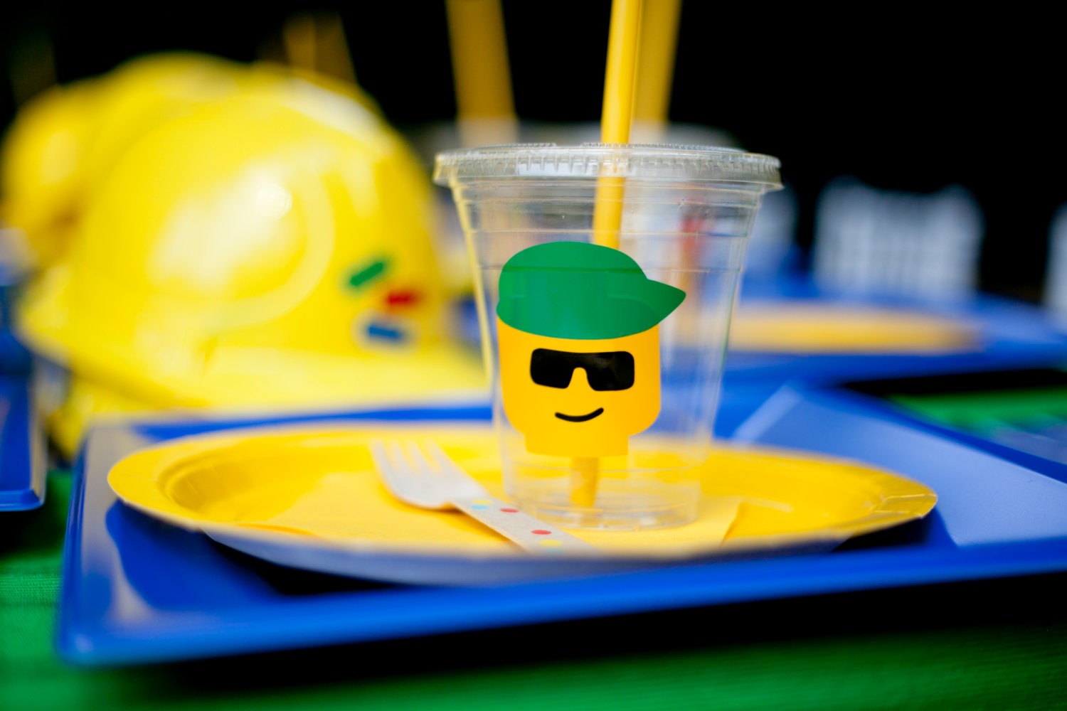 10 Lego Inspired Cups with Lids and Straws Bricks and Bolts