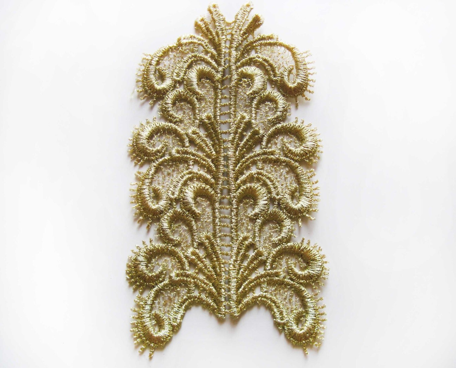 Lace Applique Antique Gold Embroidery Embellishment Costume