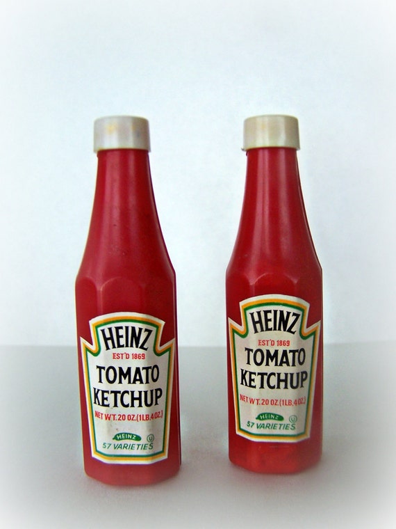Vintage Serving Salt and Pepper Shaker 1970s Heinz Ketchup
