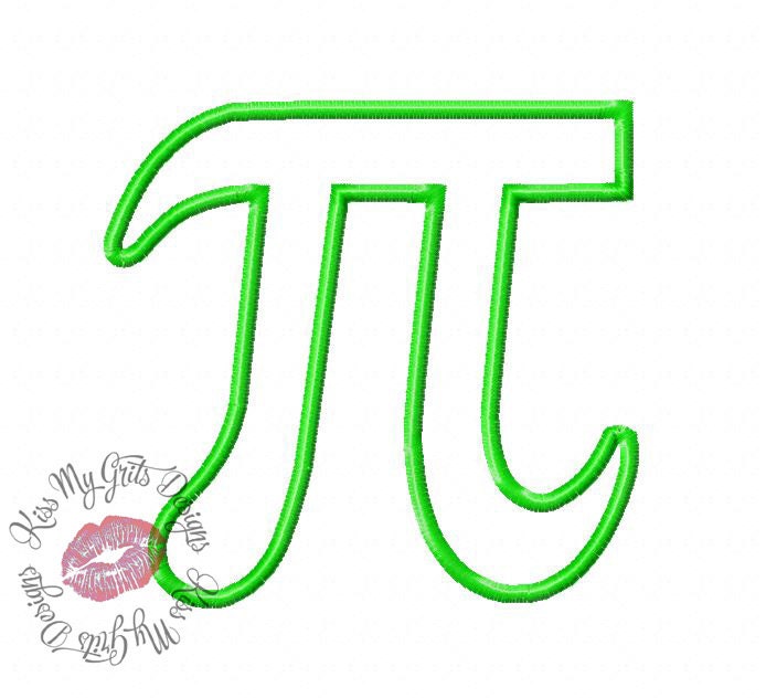 Pi embroidery applique design Pi embroidery applique design