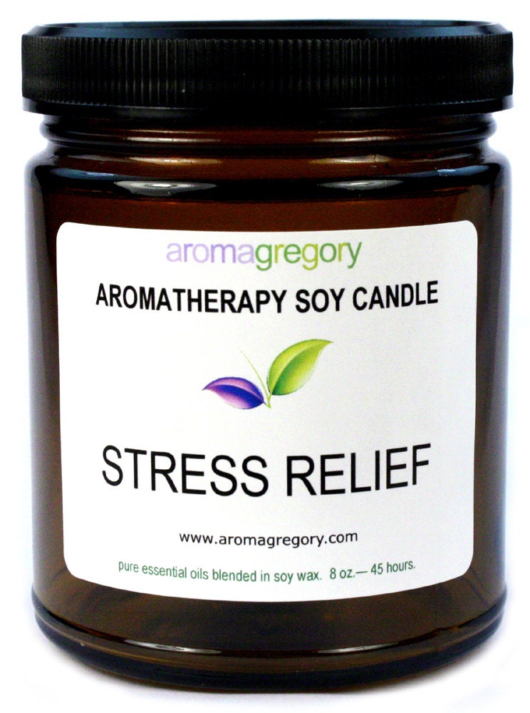Stress Relief Soy Candle hand poured aromatherapy candle for