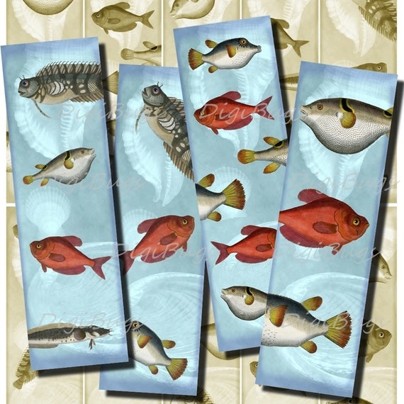 printable bookmarks under the sea fish 03 digital file