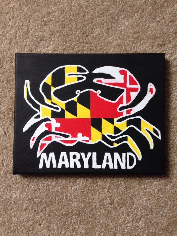 Maryland Crab Flag Pattern Canvas Acrylic by TakeaJillPill