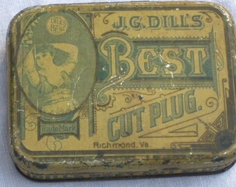 Tin - Tobacco Tin - J G Dill - Vintage