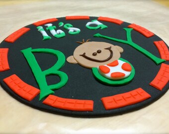 Edible Dart Board Cake Topper Fondant by ColeFamilyCreation