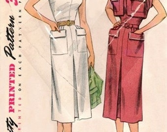 Simplicity 3613 Fine Summer Dress & Bolero / ca. 1951 / SZ16 UNCUT