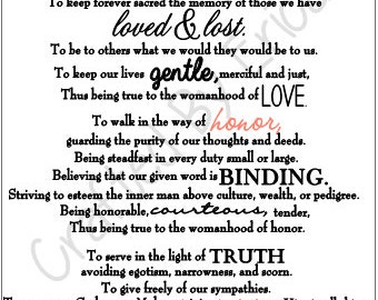 Downloadable and Printable Phi Mu Creed 8.5" x 11"