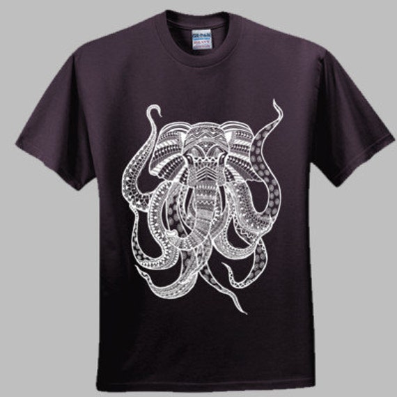 Items similar to Elephant Octopus T-Shirt White on Etsy
