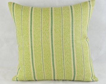 Caterpillar Stripe Cushion Cover by Sheila Coombes 41cm x 41cm Lime , Jade, Beige Stripes