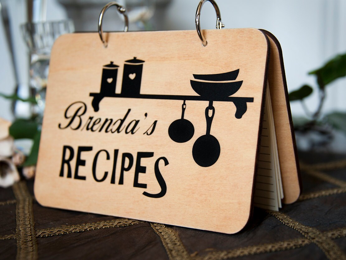 wood recipe book personalized custom recipe by ...