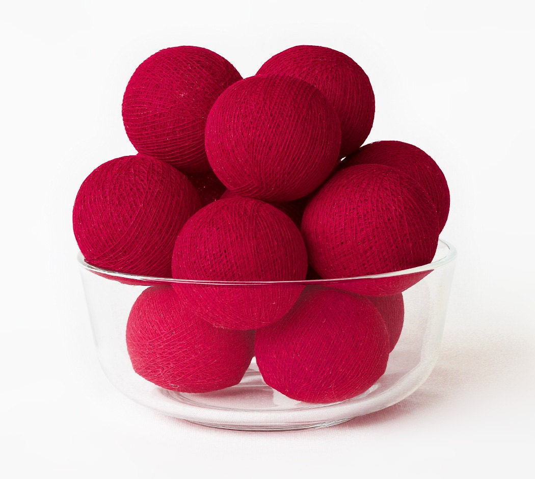 20 Red Loose Cotton Balls NOT INCLUDE Light String Patio