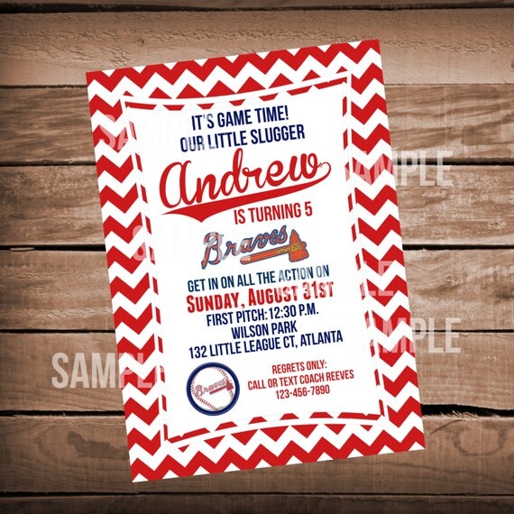 Atlanta Braves Baseball Birthday Invitation by WeAreHavingaParty