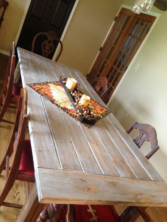 Farmhouse Table by TheBlackenedBarrel on Etsy