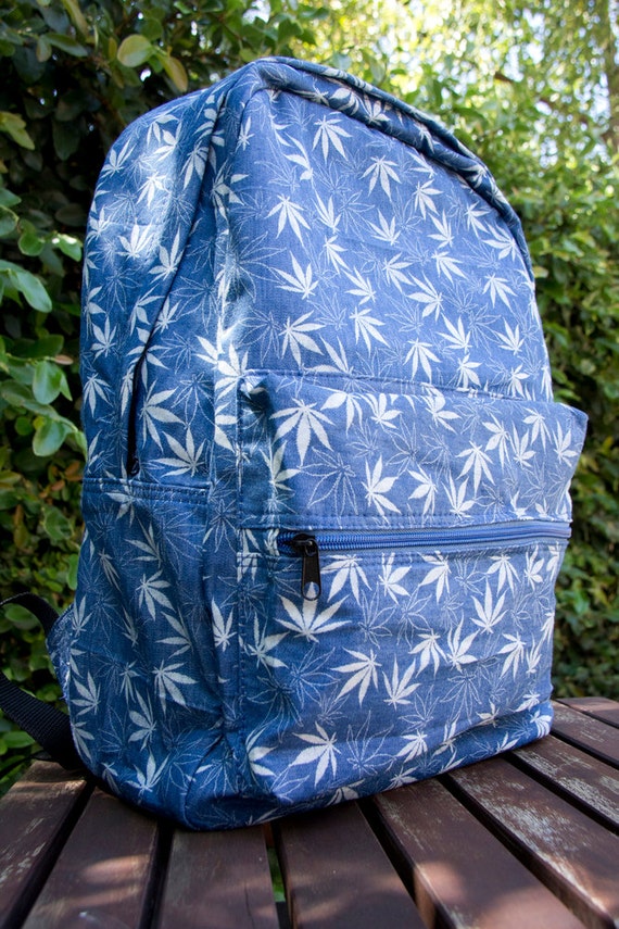HARDBODY TV Denim Weed Leaf stoner backpack