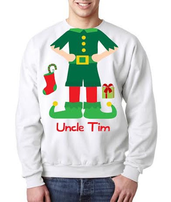 Items similar to Personalized Ugly Christmas Sweater, Elf Sweatshirt, Ugly Christmas Sweater 