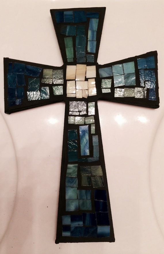 Items similar to Mosaic Cross 12" tall on Etsy