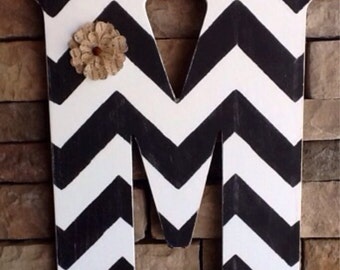 Chevron Wooden Letter, Large Wooden Letter