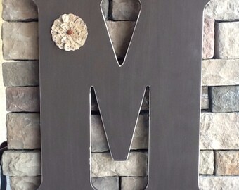 Chevron Wooden Letter, Large Wooden Letter, Wedding Gift, Monogrammed Gift