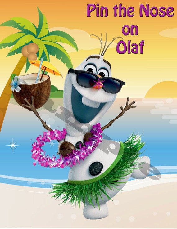 pin the nose on olaf summer game olaf luau olaf pool party