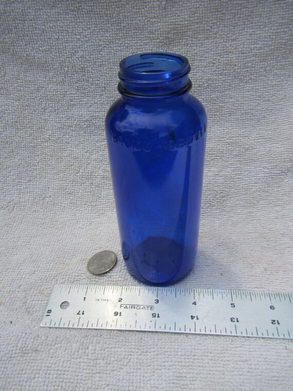 Blue BromoSeltzer Antacid Chemistry Bottle