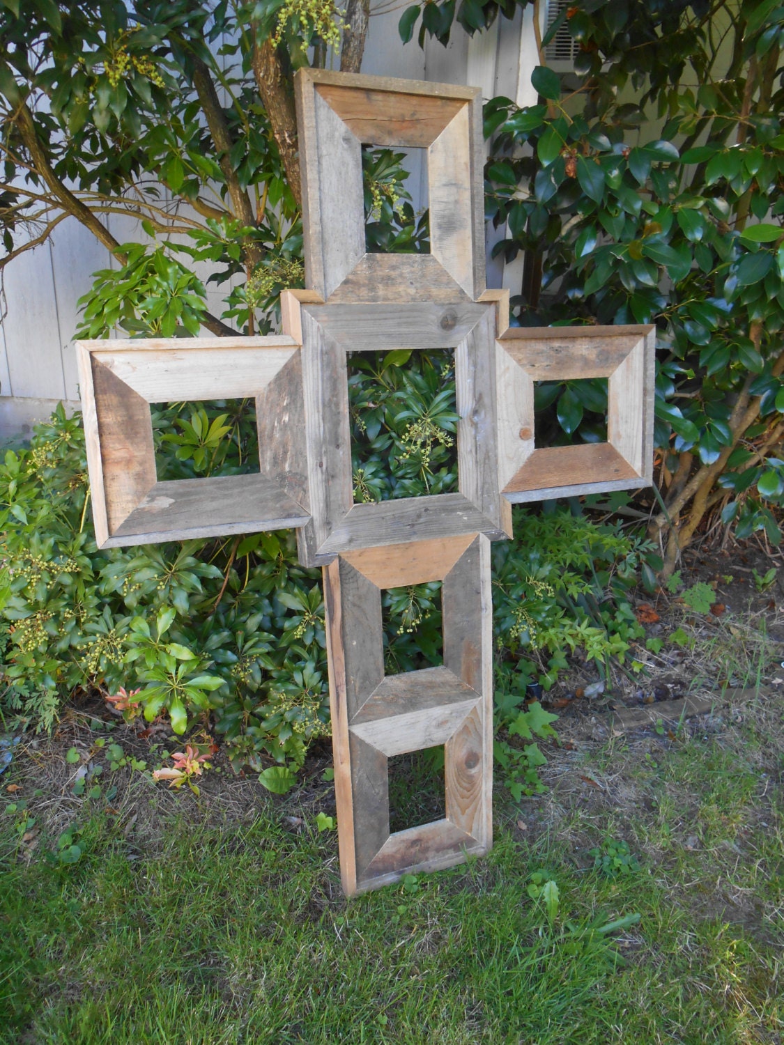 Huge Rustic Cross Barnwood Wall Picture Frame by ValleyBarnwood