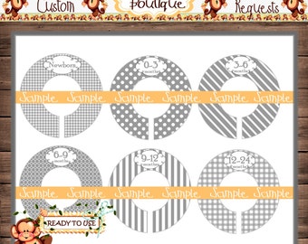 Assembled Grey Baby Closet Dividers Nursery Closet Dividers Baby Clothes Divider Custom Closet Divider {M211}