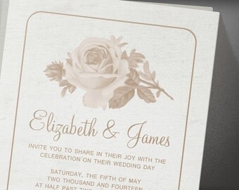 Brown Rustic Floral/Flower Wedding invites