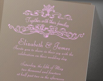 Brown Simple Luxury Wedding invites