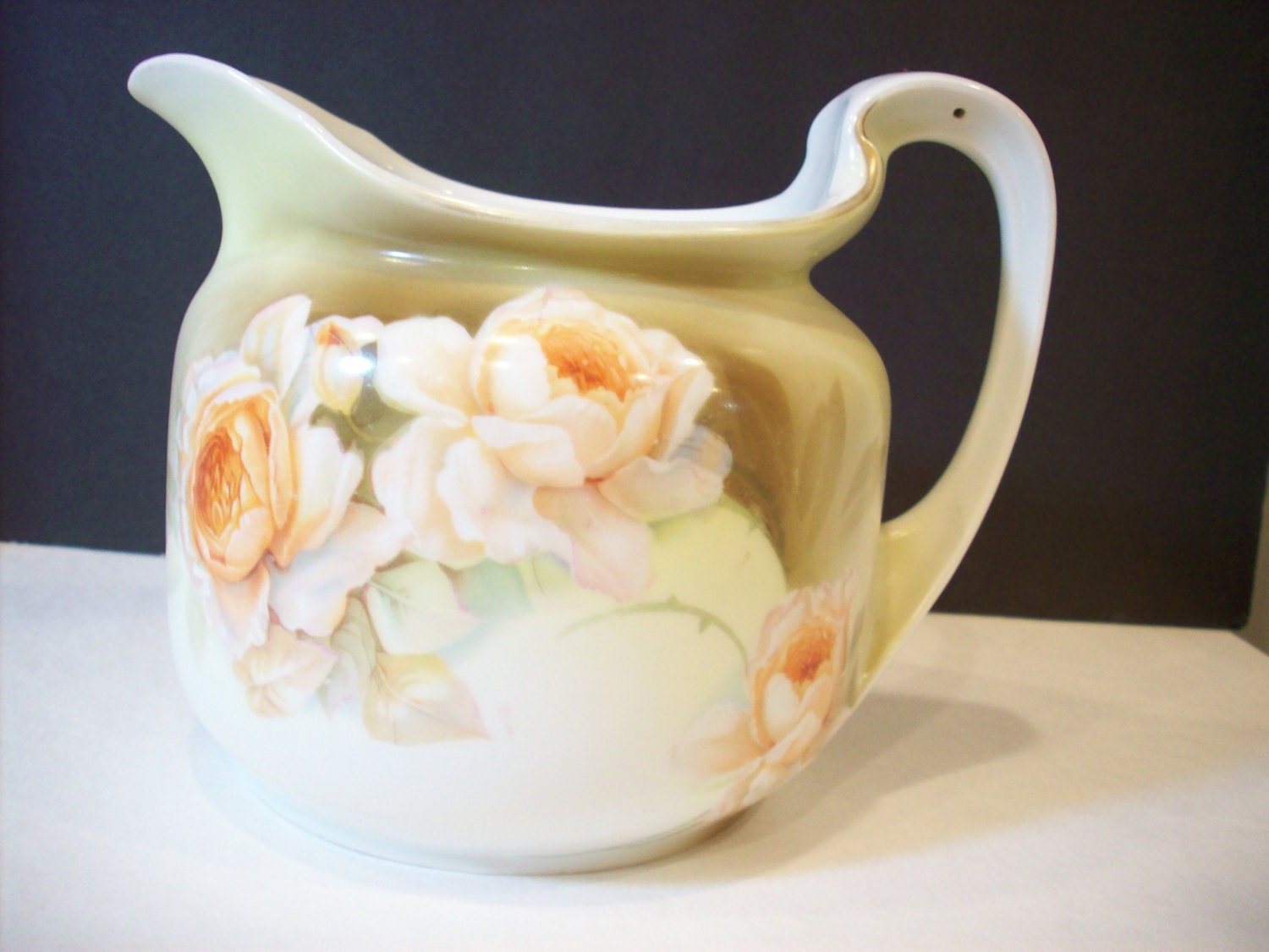 Antique Milk Pitcher Reinhold Schlegelmilch Germany Rose