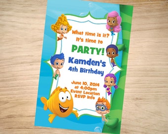 Bubble Guppies Birthday Invitation - Bubble Guppies Invitation - Bubble Guppies Invite - Printable Invitation - Digital