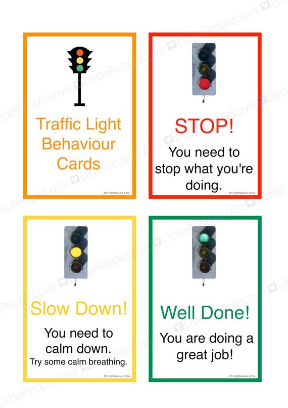 Traffic Light Behaviour Cards Third Person